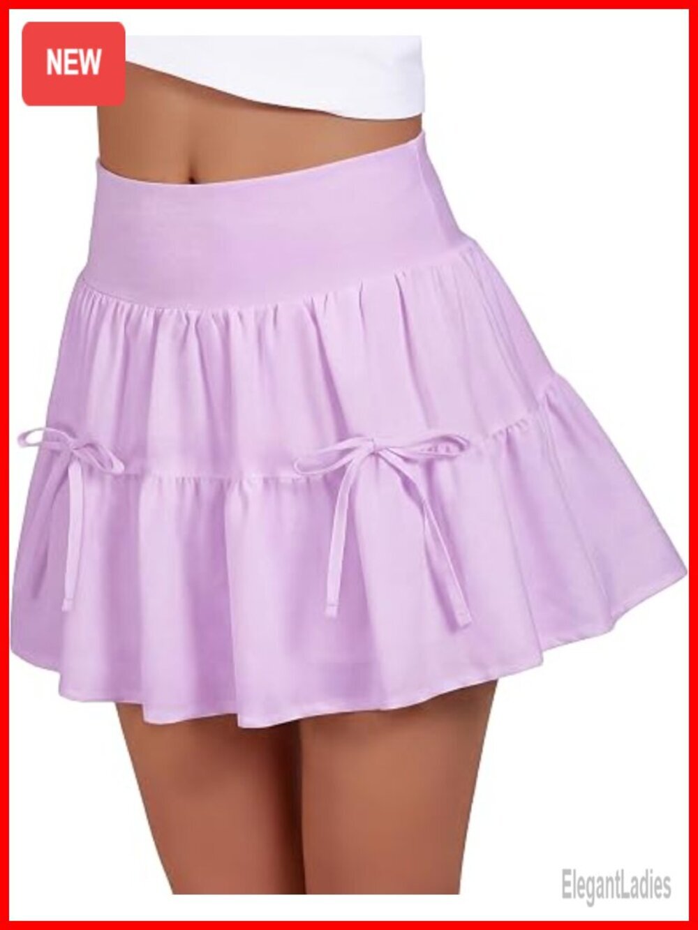 High Waist Athletic Skorts Flowy Mini Cake Skirt with Shorts Pocket